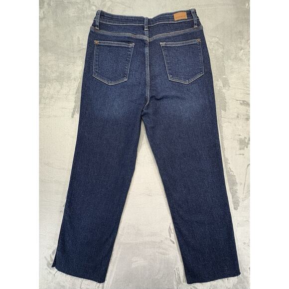 Judy Blue Women’s Cropped Straight Jeans Size 9/29 Cut Ankle Raw Hem Blue Denim - Picture 2 of 11